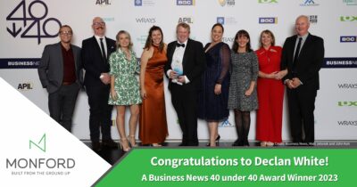 Declan White Wins A Business News 40under40 Award! - Monford Group